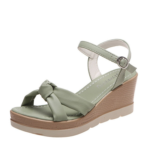 Wedge sandals real product photo, white