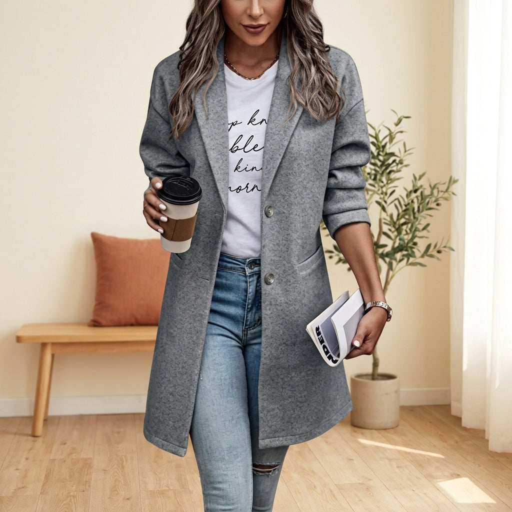 Elegant Collection Blazer-Coat - Gray, styled lifestyle photo