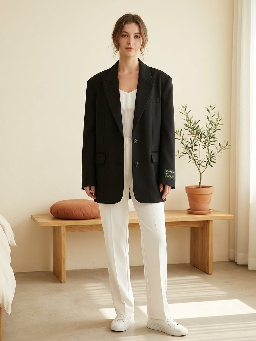 Lorene Oversized Blazer - Black, styled lifestyle photo